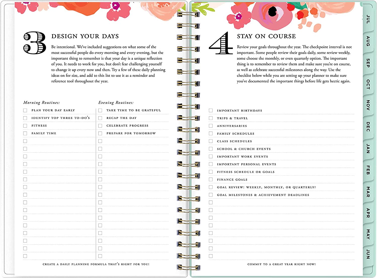 Day Designer for Blue Sky 2022-2023 Academic Year Weekly & Monthly Planner, 8.5" x 11", Frosted Cover, Wirebound, Secret Garden Mint (137896-A23) - Image 6